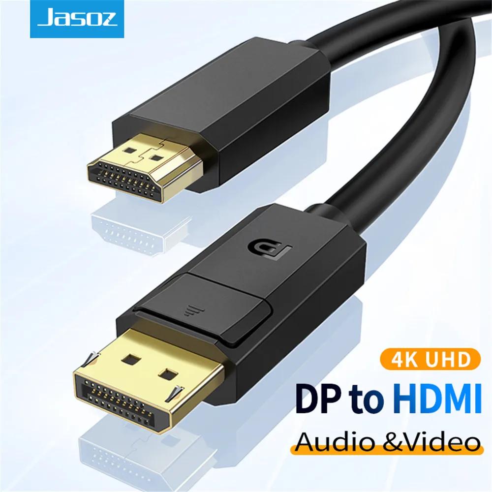 Jasoz ÷ Ʈ-HDMI 4K * 2K 30Hz DP-HDMI ̺, PC Ʈ HDTV    ̺, ÷ Ʈ-HDMI 2m 5m
